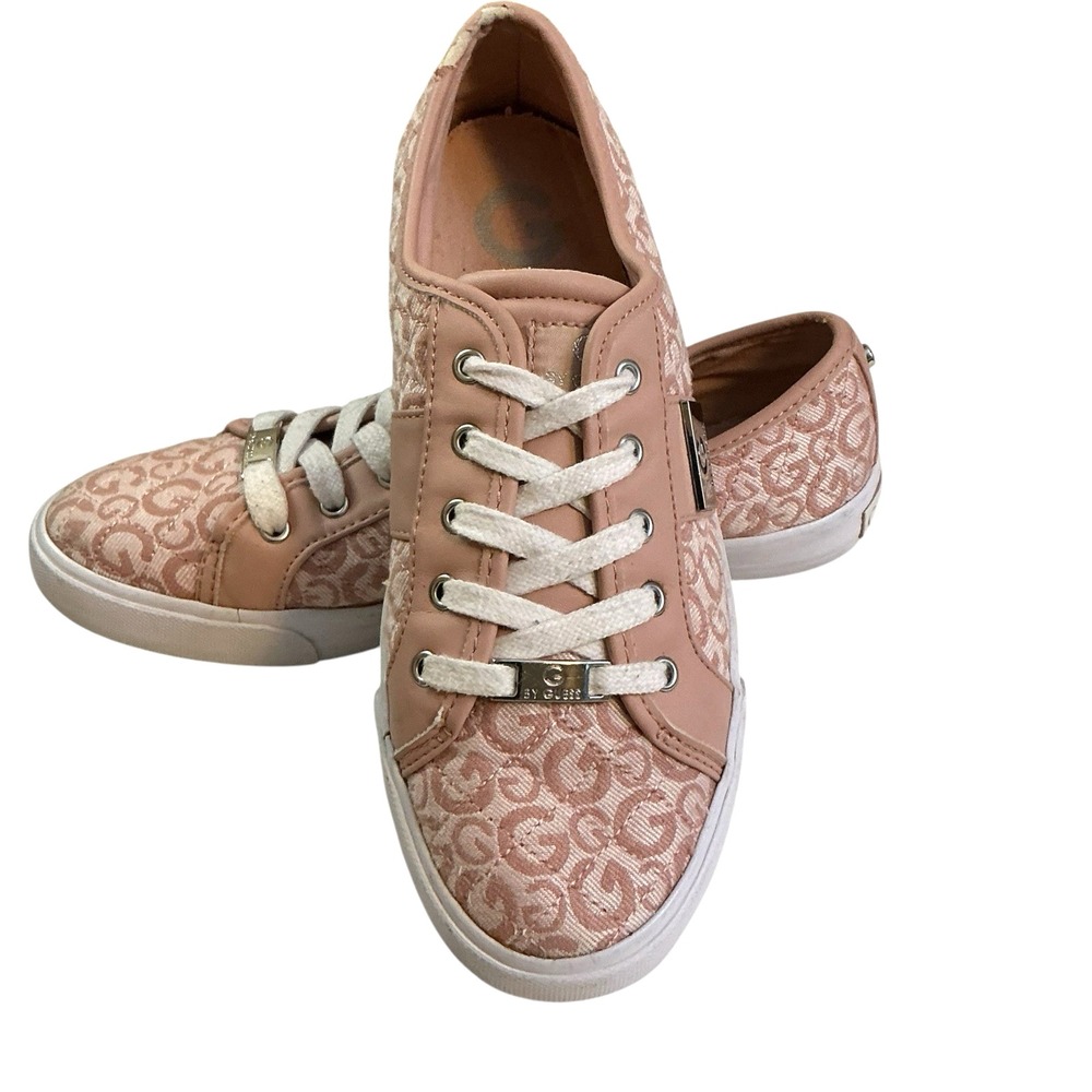 G by Guess Shoes Womens 8.5 M Tannur 3 Sneakers Pink Canvas Round Toe Lace Up - Picture 6 of 15